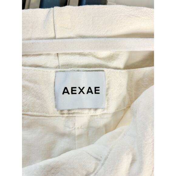 Aexae Cotton-Blend Pull On Slim Fit High Waisted Mini Skirt Cream Women's Size S - Picture 5 of 5